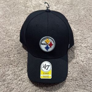 Steelers youth black hat! Adjustable!